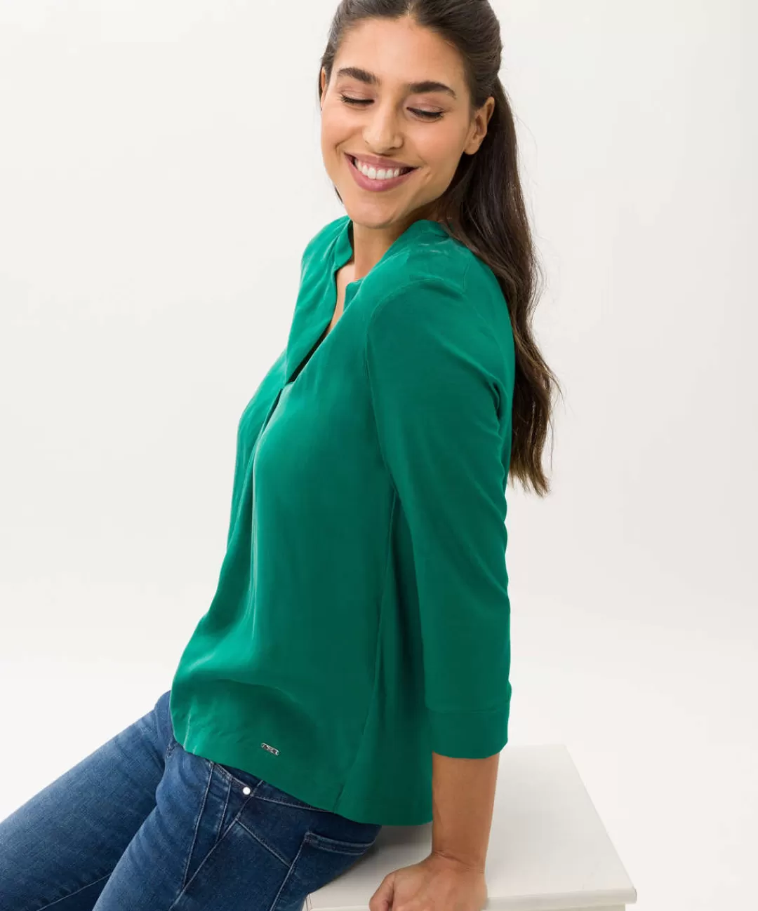 BRAX Shirts | Style Clarissa Dark Malachite