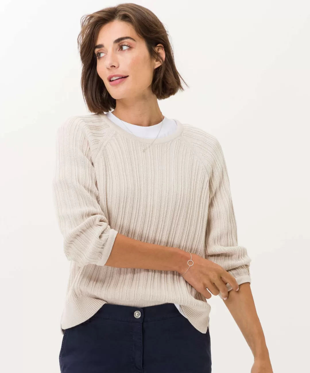 BRAX Knitwear | Sweat | Style Lesley Ivory