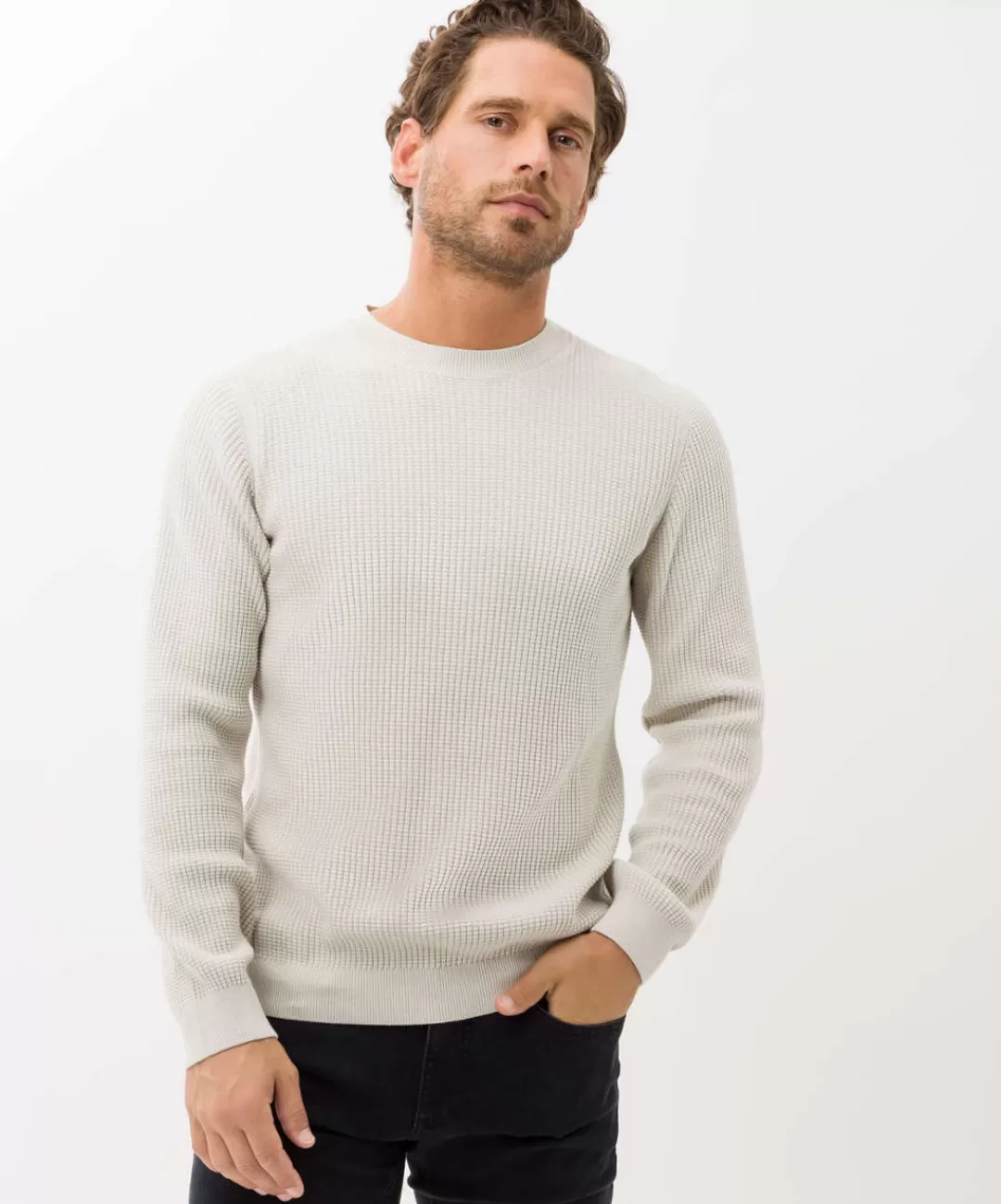 BRAX Knitwear | Sweat | Style Rick Broken White